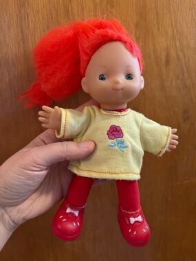 Red-Haired Plush Doll with Yellow Outfit - Kids Toy